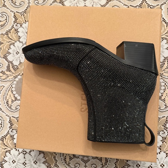 Steve Madden Black Rhinestone Ankle Booties - Picture 8 of 10